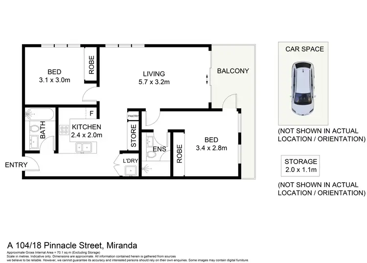 Floorplan of Homely apartment listing, A104/18 Pinnacle Street, Miranda NSW 2228