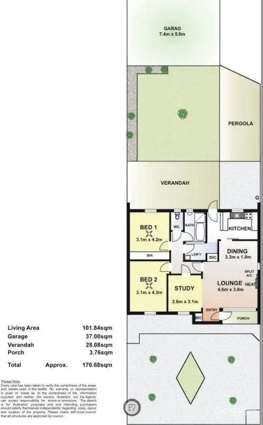 Floorplan of Homely unit listing, 23 Needlebush Street, Whyalla Stuart SA 5608