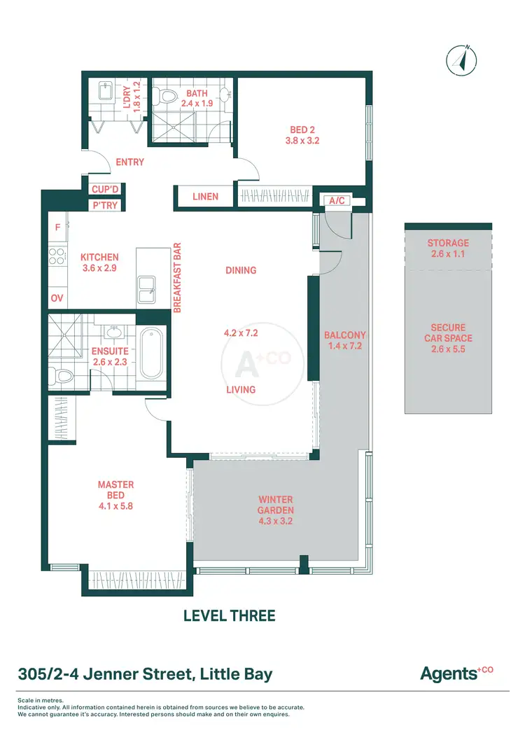 Floorplan of Homely apartment listing, 305/2-4 Jenner Street, Little Bay NSW 2036