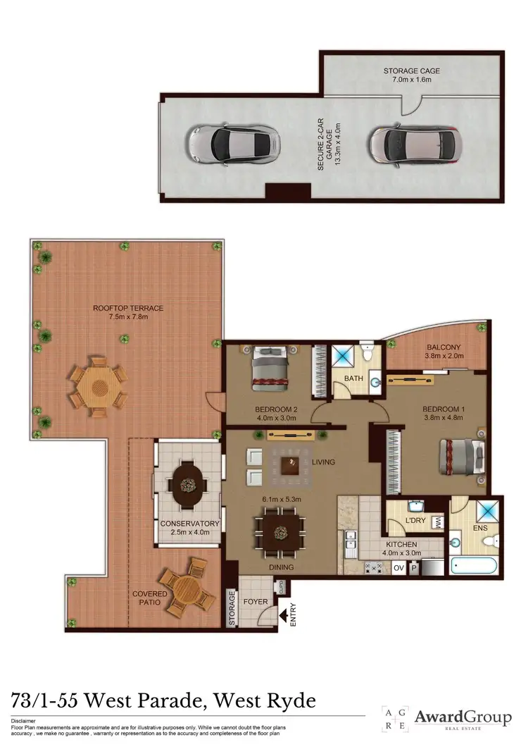 Floorplan of Homely apartment listing, 73/1-55 West Parade, West Ryde NSW 2114