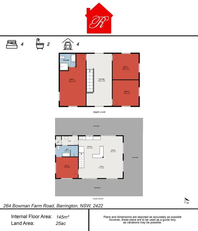 Floorplan of Homely rural property listing, 264 Bowman Farm Road, Barrington NSW 2422