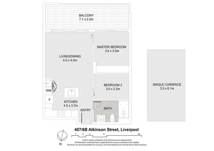Floorplan of Homely apartment listing, 407/6B Atkinson Street, Liverpool NSW 2170