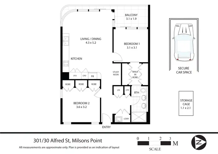 Floorplan of Homely apartment listing, 301/30 Alfred Street, Milsons Point NSW 2061
