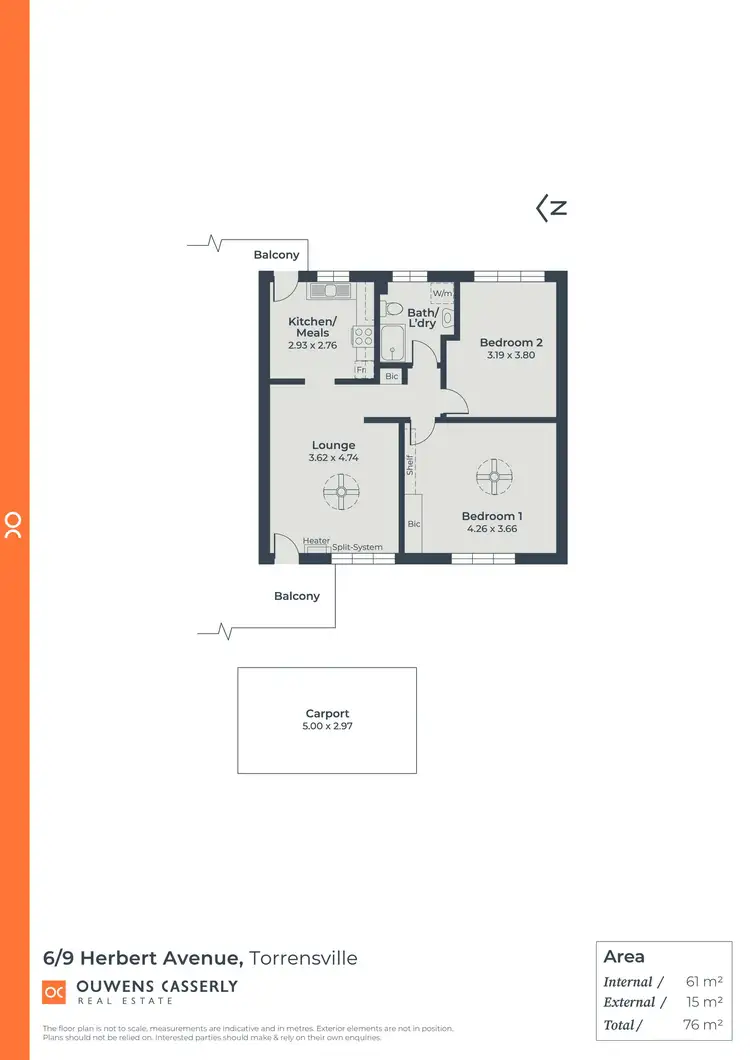 Floorplan of Homely unit listing, 6/9 Herbert Avenue, Torrensville SA 5031