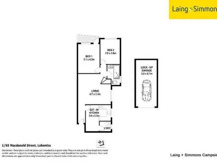 Floorplan of Homely unit listing, 1/65 Macdonald St, Lakemba NSW 2195