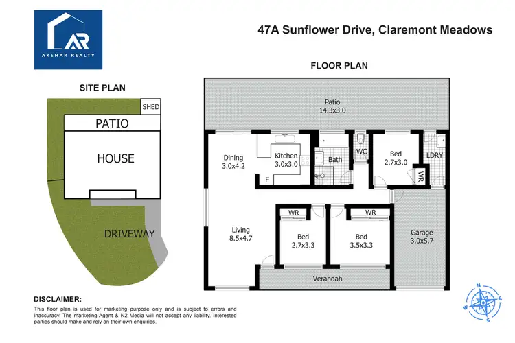Floorplan of Homely house listing, 1/47A Sunflower Drive, Claremont Meadows NSW 2747