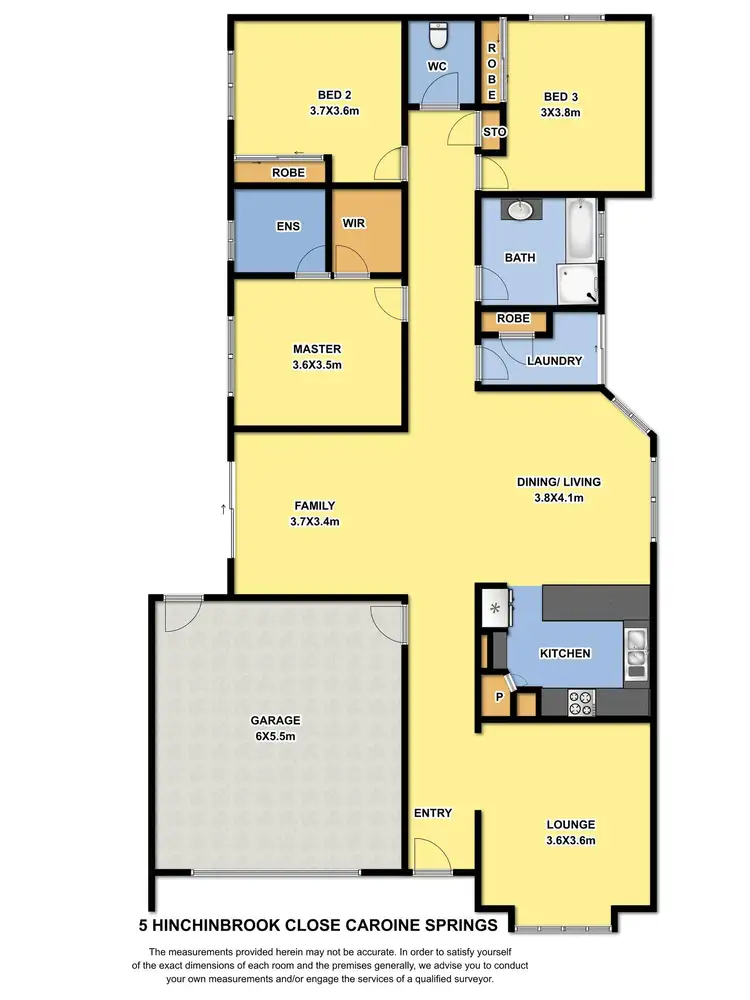 Floorplan of Homely house listing, 5 Hinchinbrook Close, Caroline Springs VIC 3023