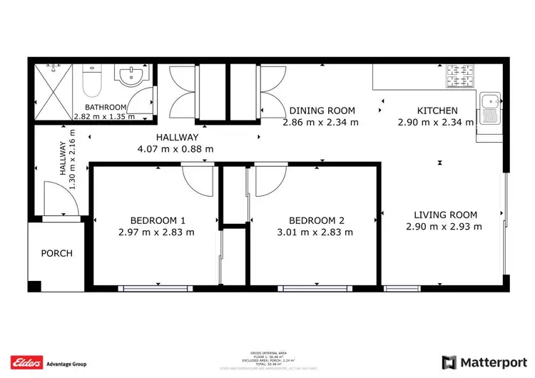 Floorplan of Homely semi-detached listing, 2/14 Jewel Road, North Rothbury NSW 2335