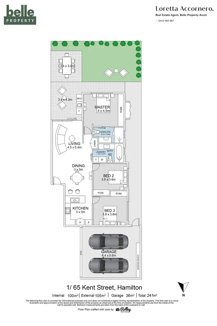 Floorplan of Homely unit listing, 1/65 Kent Street, Hamilton QLD 4007