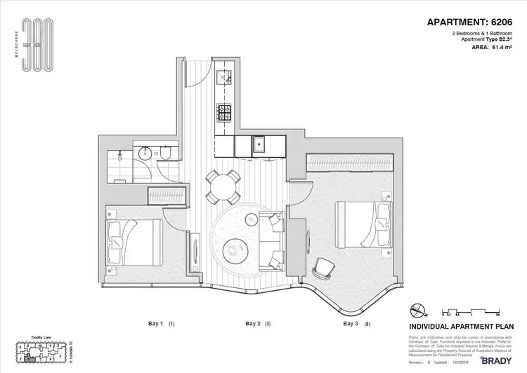 Floorplan of Homely apartment listing, 6206/371 Little Lonsdale Street, Melbourne VIC 3000