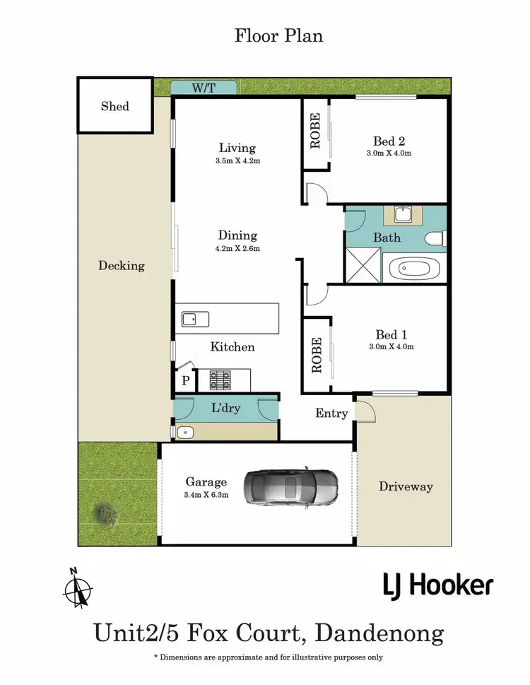 Floorplan of Homely unit listing, 2/5 Fox Court, Dandenong VIC 3175