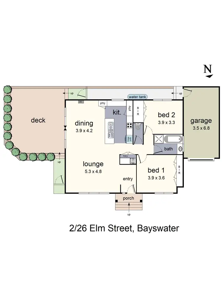 Floorplan of Homely unit listing, 2/26 Elm Street, Bayswater VIC 3153