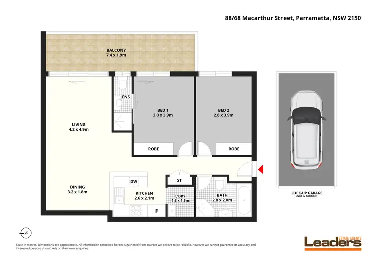 Floorplan of Homely unit listing, 88/68 MacArthur Street, Parramatta NSW 2150