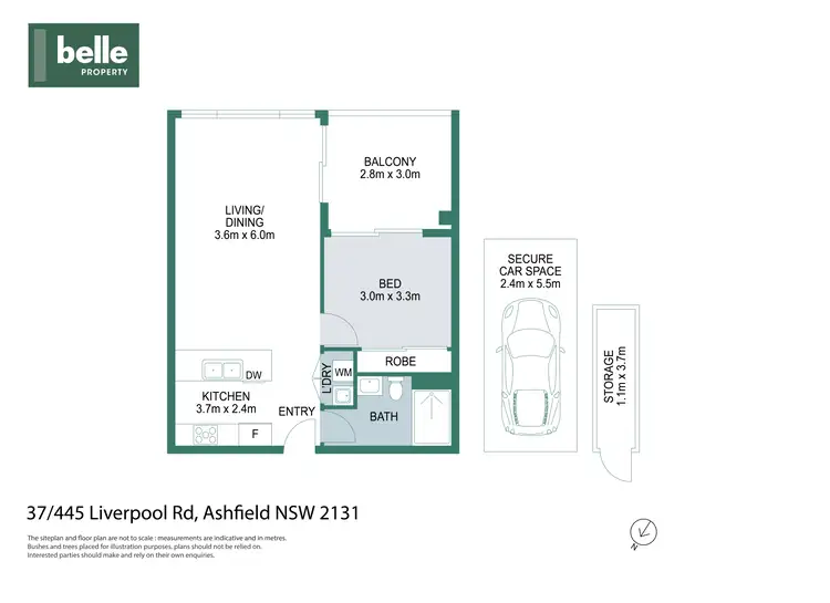 Floorplan of Homely apartment listing, 37/445 Liverpool Road, Ashfield NSW 2131
