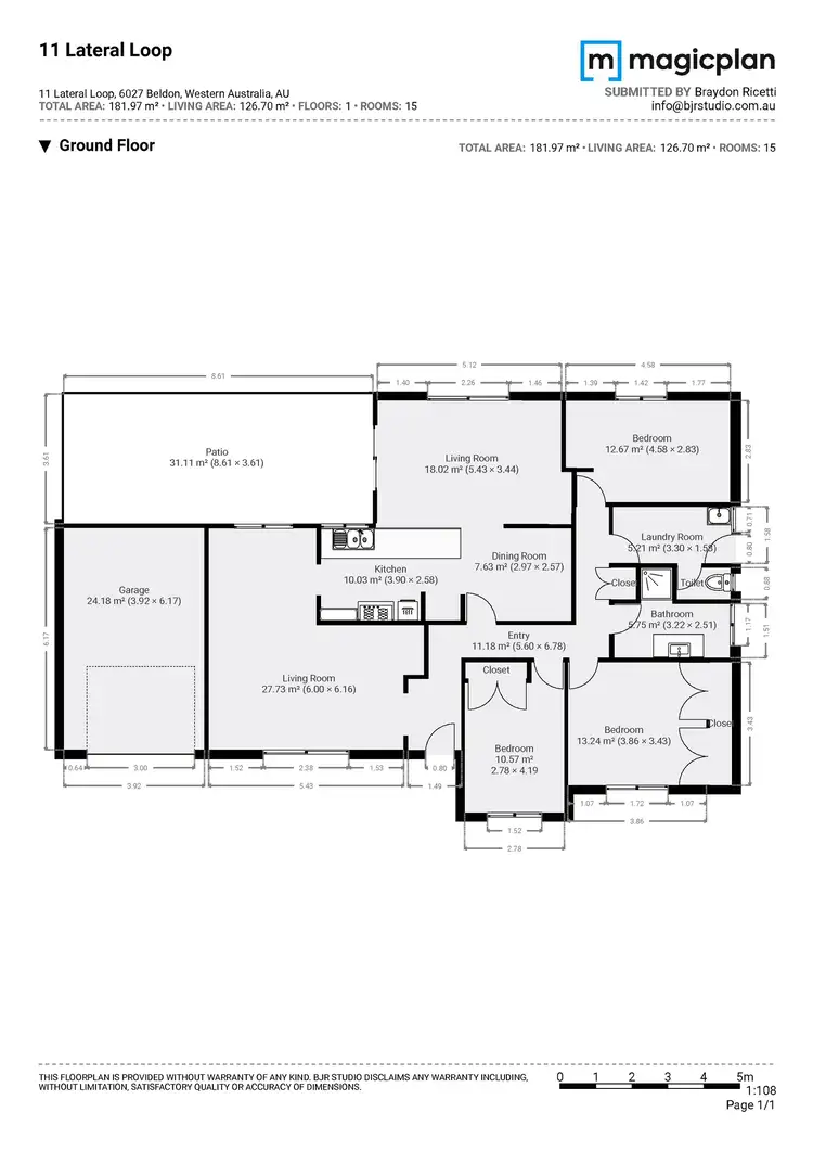 Floorplan of Homely house listing, 11 Lateral Loop, Beldon WA 6027