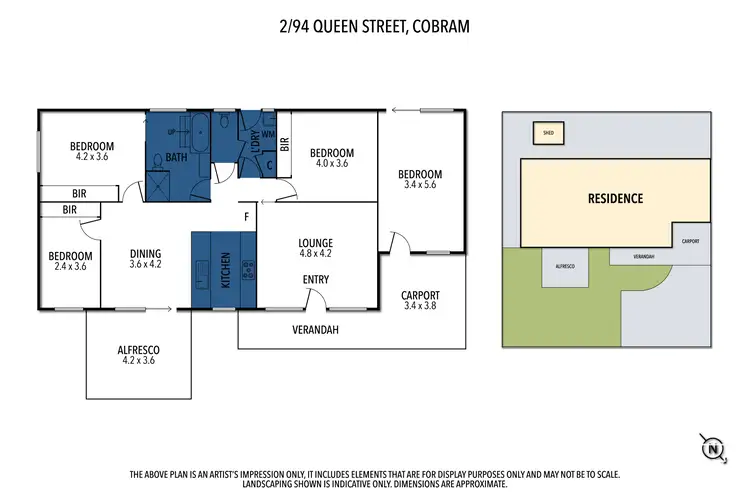 Floorplan of Homely unit listing, 2/94 Queen Street, Cobram VIC 3644