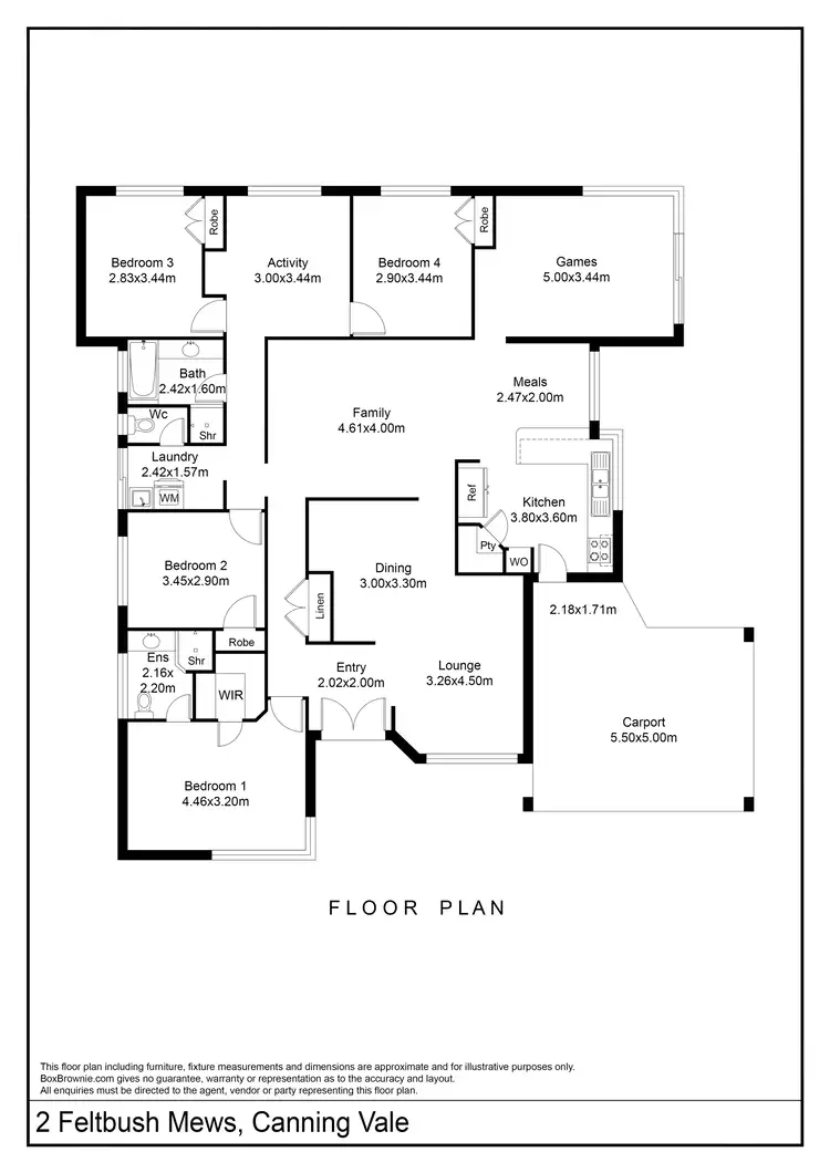 Floorplan of Homely house listing, 2 Feltbush Mews, Canning Vale WA 6155