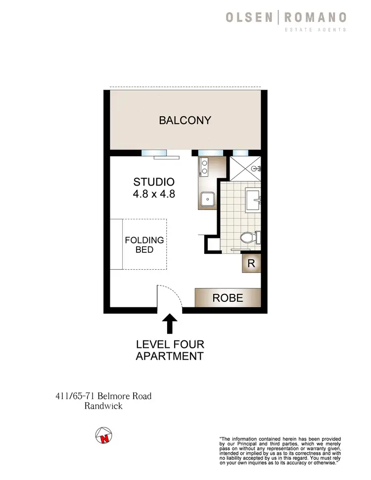 Floorplan of Homely studio listing, 411/65-71 Belmore Road, Randwick NSW 2031