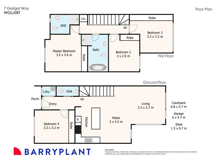 Floorplan of Homely townhouse listing, 7 Garigal Way, Wollert VIC 3750