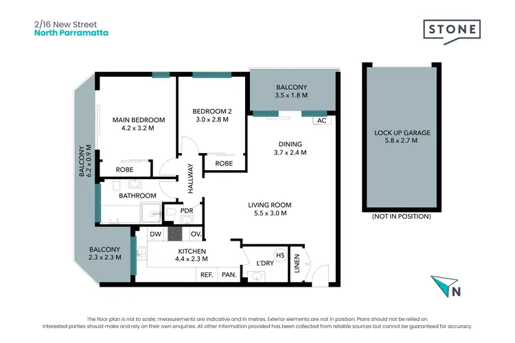 Floorplan of Homely apartment listing, 2/16 New Street, North Parramatta NSW 2151