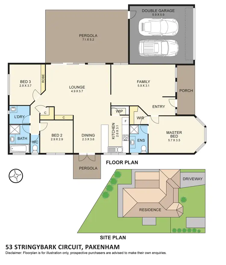 Floorplan of Homely house listing, 53 Stringybark Circuit, Pakenham VIC 3810