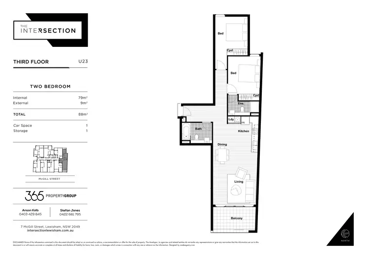Floorplan of Homely unit listing, 23/7-15 McGill Street, Lewisham NSW 2049