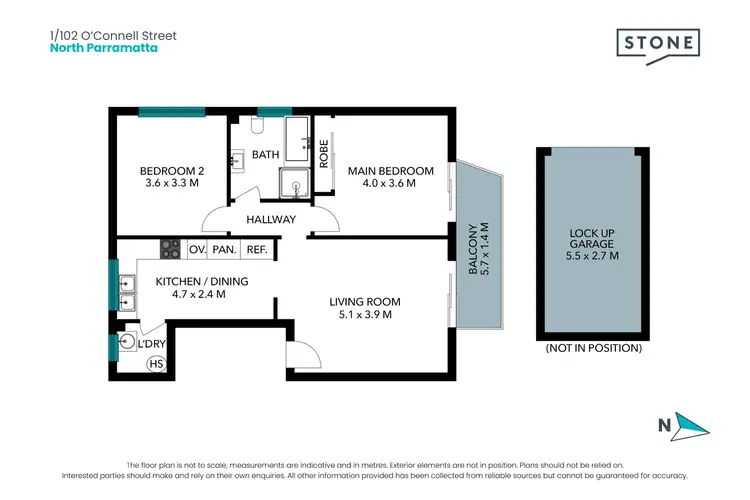 Floorplan of Homely apartment listing, 1/102 O'Connell Street, North Parramatta NSW 2151