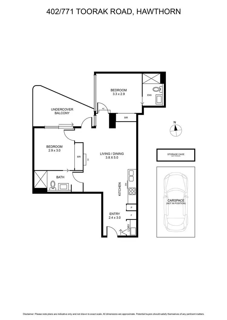 Floorplan of Homely apartment listing, 402/771 Toorak Road, Hawthorn East VIC 3123