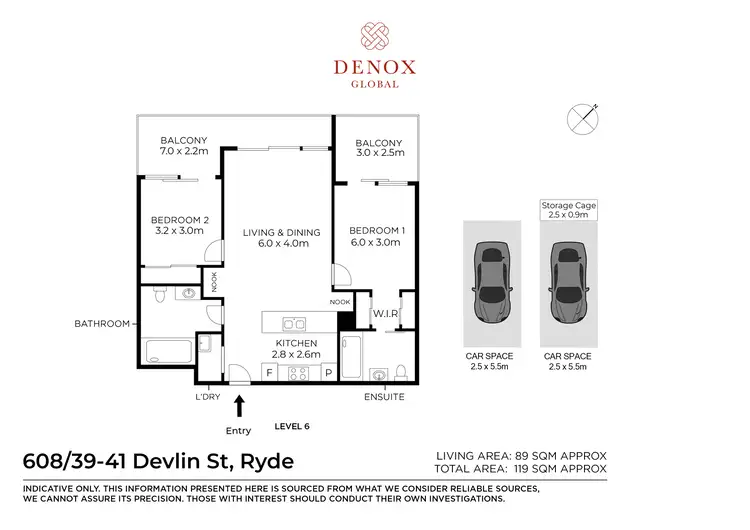 Floorplan of Homely apartment listing, 608/39 Devlin Street, Ryde NSW 2112