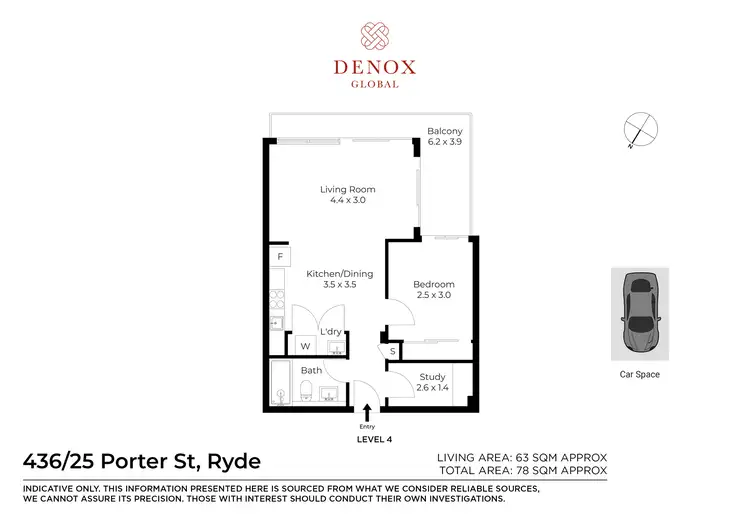 Floorplan of Homely apartment listing, 436/25 Porter Street, Ryde NSW 2112