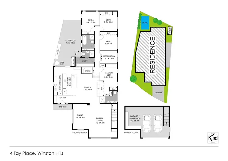 Floorplan of Homely house listing, 4 Tay Place, Winston Hills NSW 2153