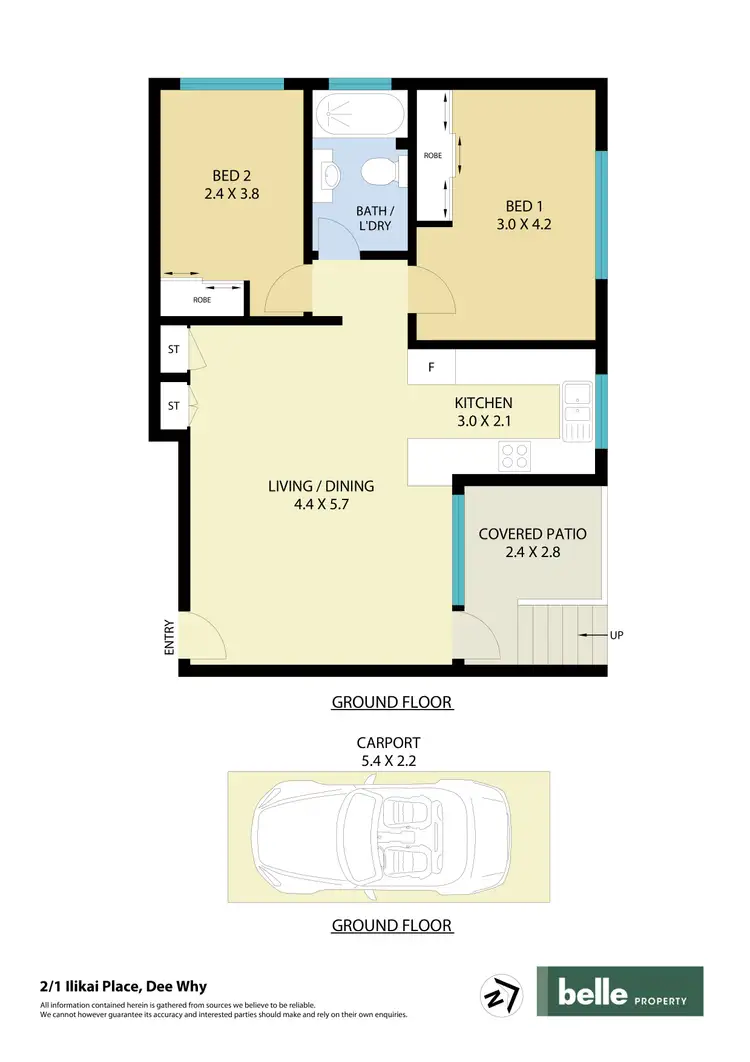 Floorplan of Homely apartment listing, 2/1 Ilikai Place, Dee Why NSW 2099