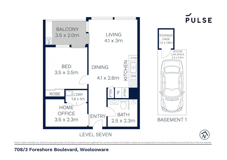 Floorplan of Homely apartment listing, 708/3 Foreshore Boulevard, Woolooware NSW 2230