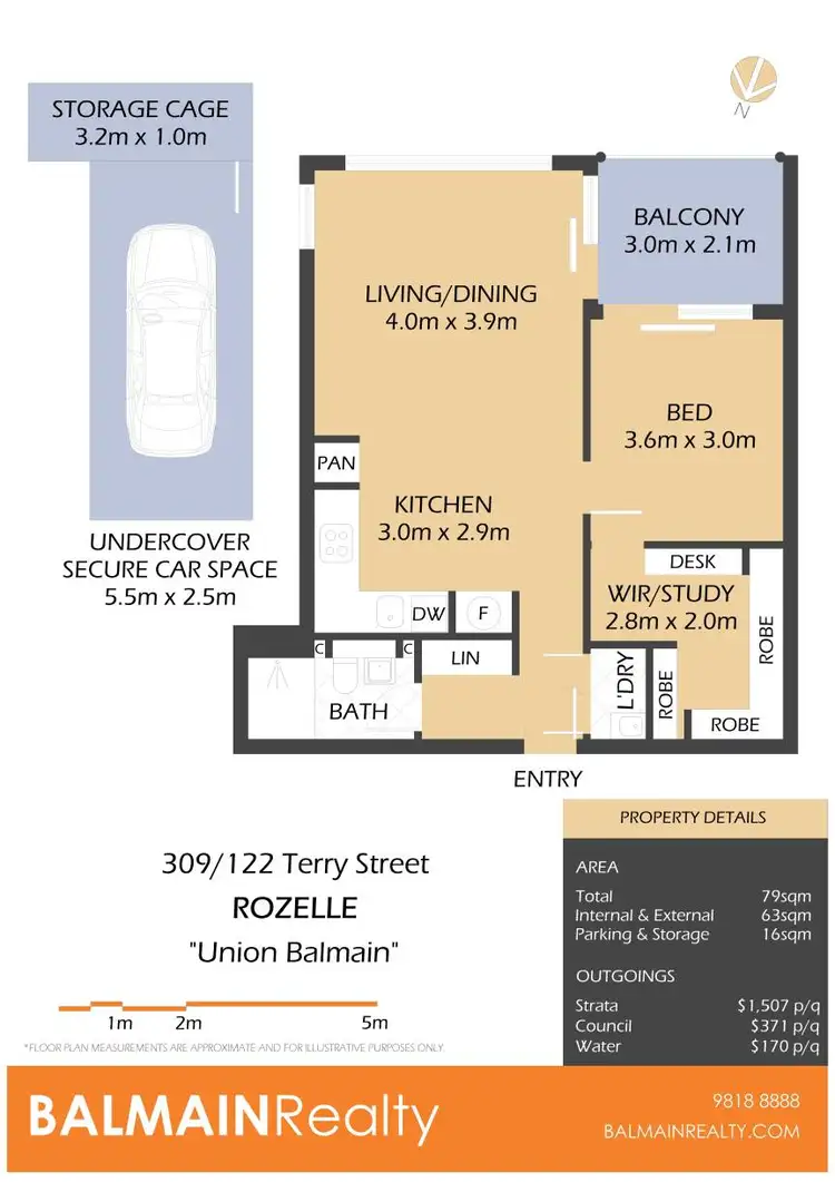 Floorplan of Homely apartment listing, 309/122 Terry Street, Rozelle NSW 2039