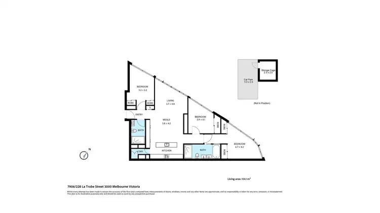 Floorplan of Homely unit listing, 7906/228 La Trobe Street, Melbourne VIC 3000