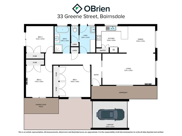 Floorplan of Homely house listing, 33 Greene Street, Bairnsdale VIC 3875