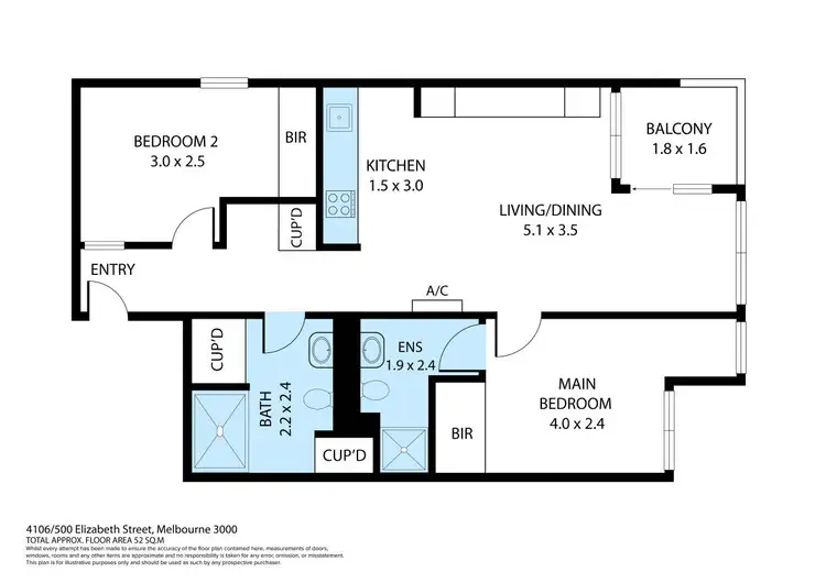 Floorplan of Homely apartment listing, 4106/500 Elizabeth Street, Melbourne VIC 3000