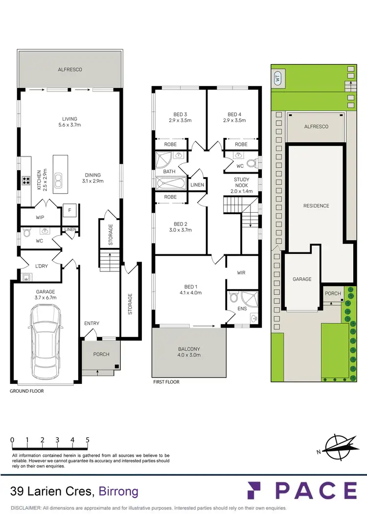 Floorplan of Homely semi-detached listing, 39 Larien Crescent, Birrong NSW 2143