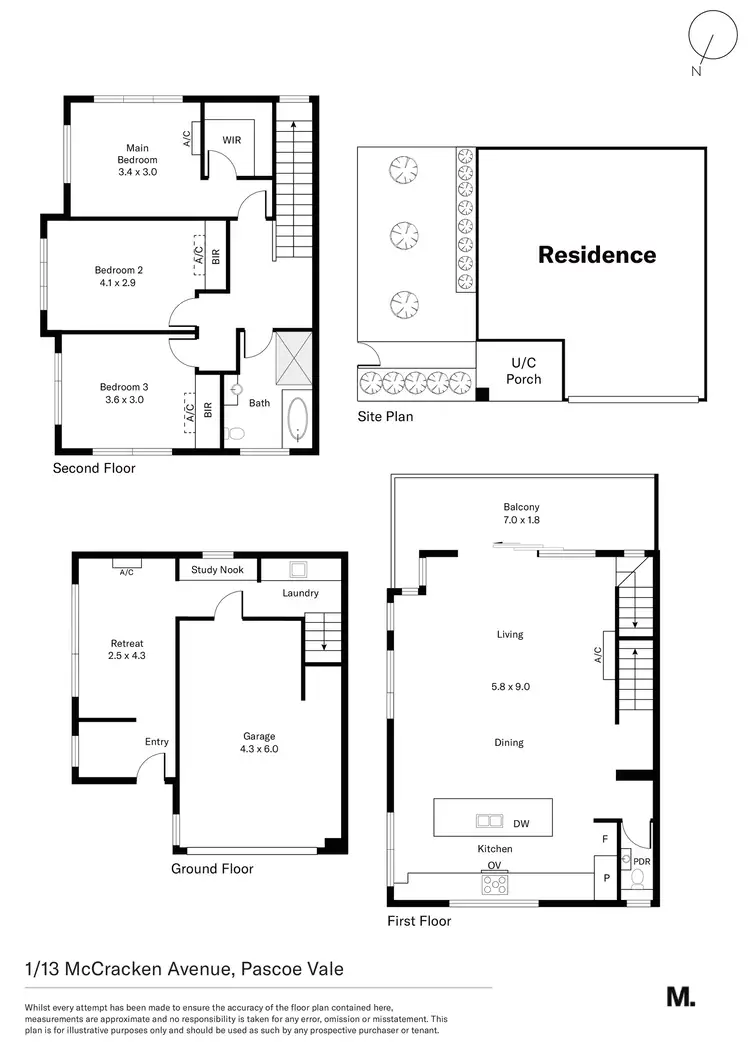 Floorplan of Homely townhouse listing, 1/13 McCracken Avenue, Pascoe Vale VIC 3044