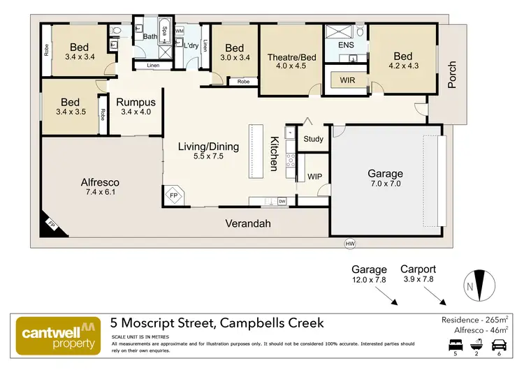 Floorplan of Homely house listing, 5 Moscript Street, Campbells Creek VIC 3451
