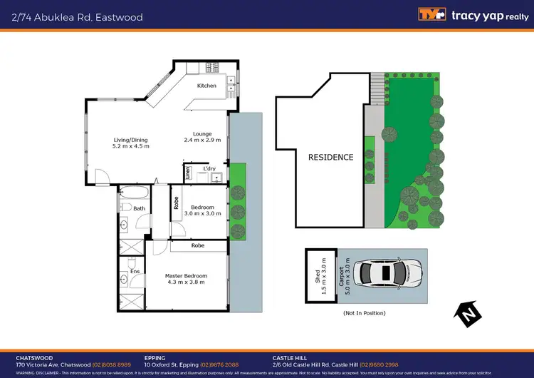 Floorplan of Homely villa listing, 2/74 Abuklea Road, Eastwood NSW 2122
