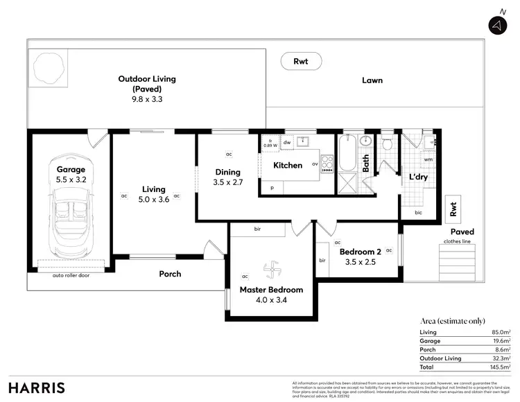 Floorplan of Homely unit listing, 5/62-64 Folkestone Road, South Brighton SA 5048