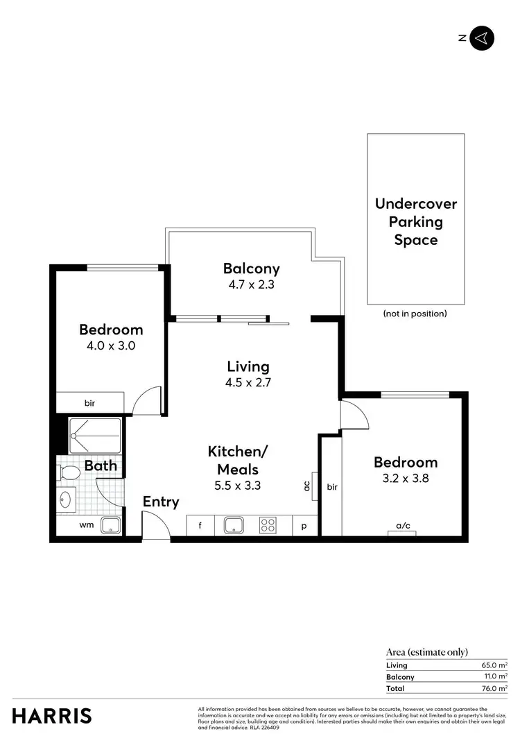 Floorplan of Homely unit listing, 306/89 Buchanan Drive, Woodforde SA 5072