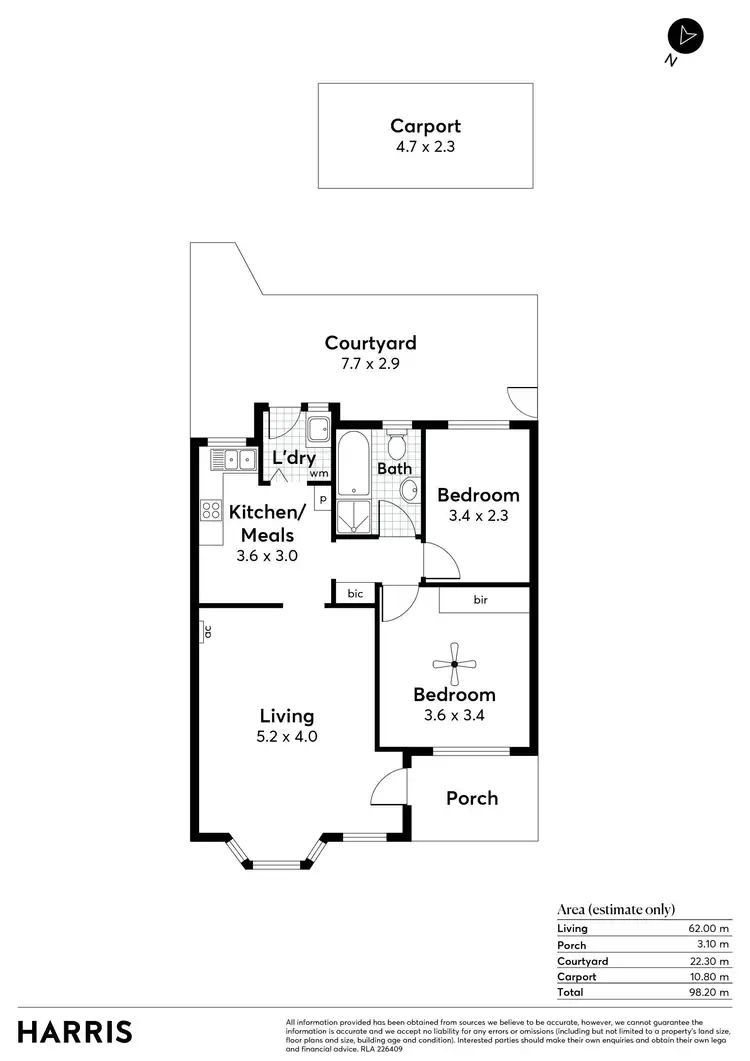 Floorplan of Homely unit listing, 4/33 Lorraine Avenue, Clarence Park SA 5034