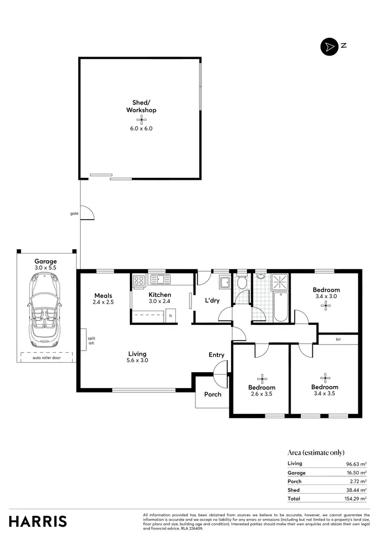 Floorplan of Homely house listing, 9 Gabriel Street, Christie Downs SA 5164