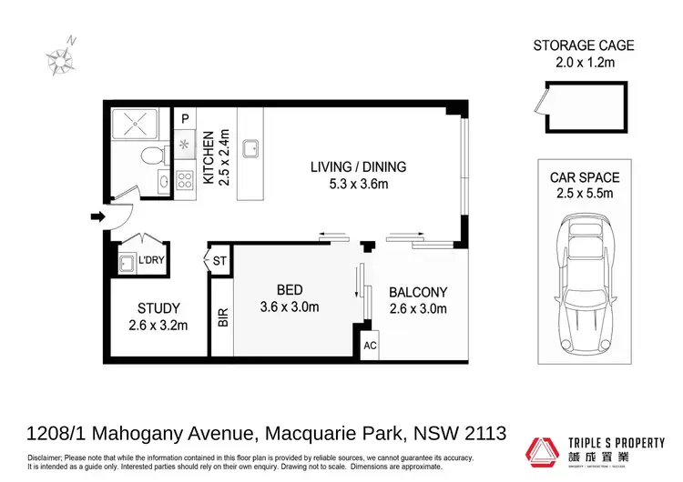 Floorplan of Homely apartment listing, 1208/1 Mahogany Avenue, Macquarie Park NSW 2113