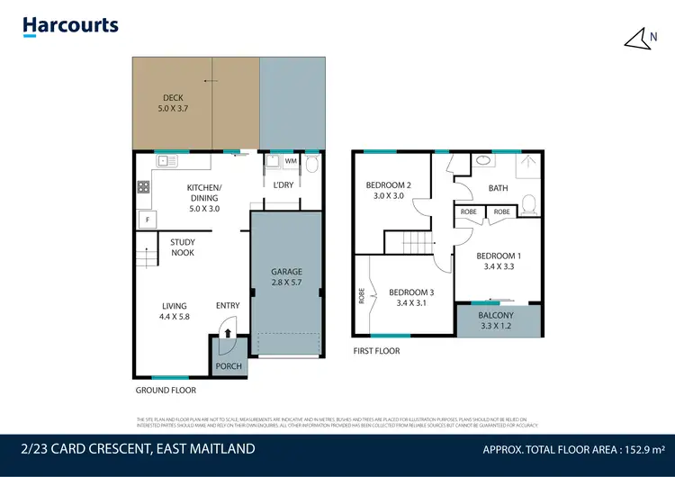 Floorplan of Homely townhouse listing, 2/23 Card Crescent, East Maitland NSW 2323