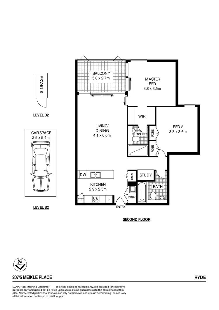 Floorplan of Homely apartment listing, 207/5 Meikle Place, Ryde NSW 2112