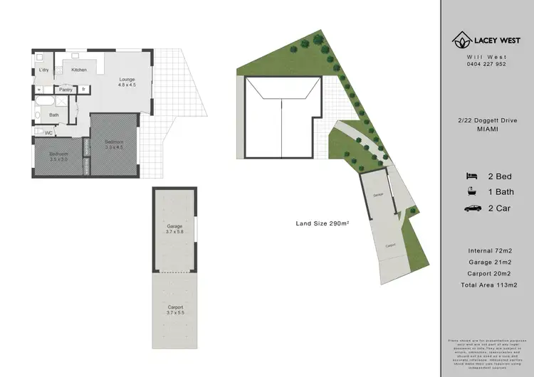 Floorplan of Homely semi-detached listing, 2/22 Doggett Drive, Miami QLD 4220