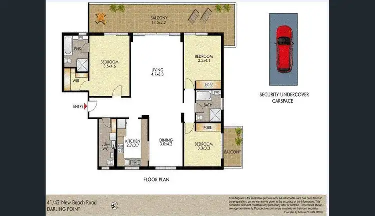 Floorplan of Homely apartment listing, 41/42-43 New Beach Road, Darling Point NSW 2027